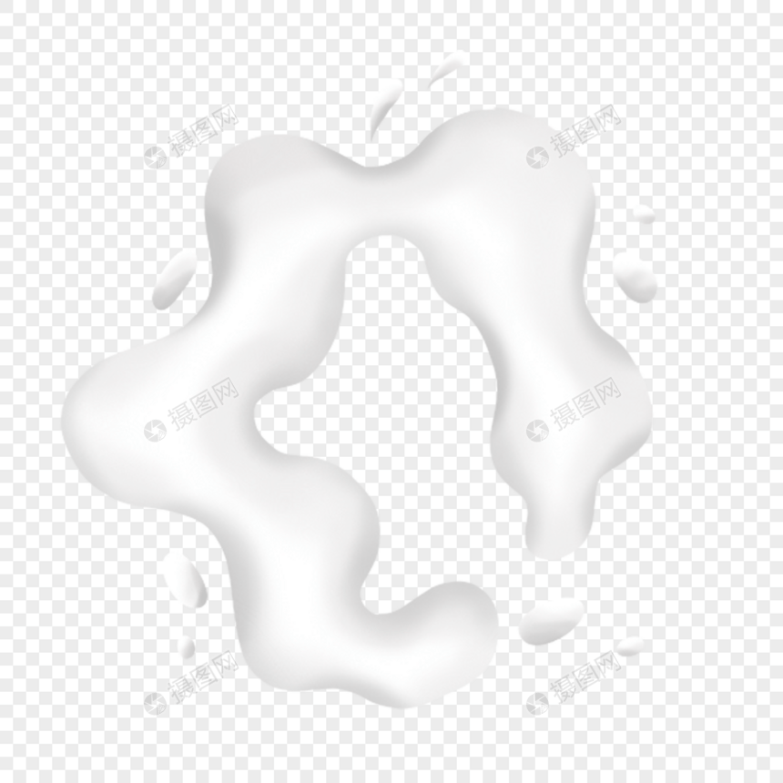 天然饮品牛奶飞溅液体印记图片