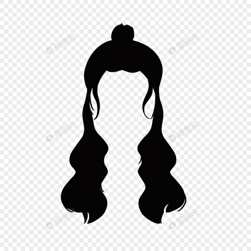黑色女士发型头发图片