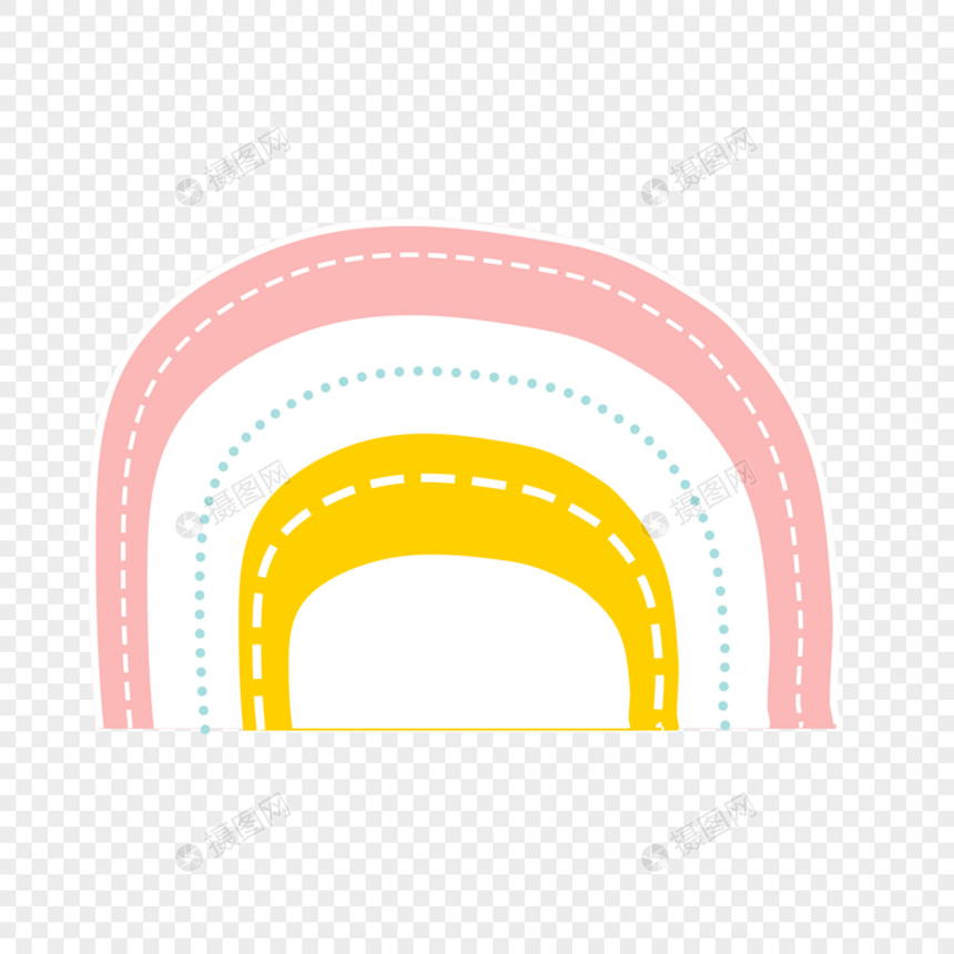 卡通彩虹粉色可爱图形图片
