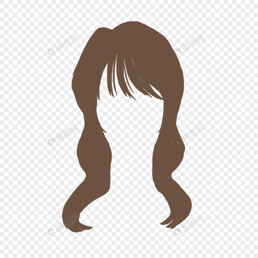 卷发发型长发浅棕色剪贴画女风格图片