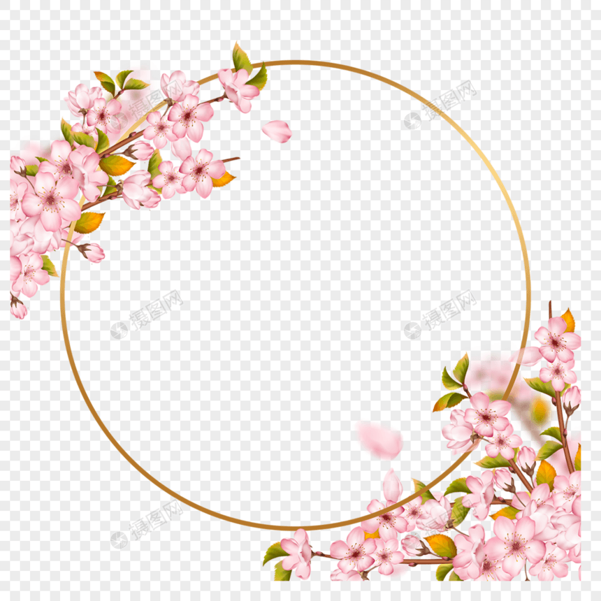 春天樱花花卉枝条边框图片