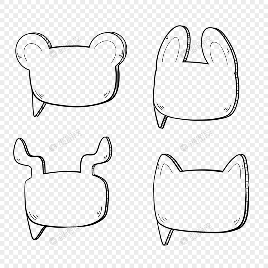 动物气泡线条文本框图片