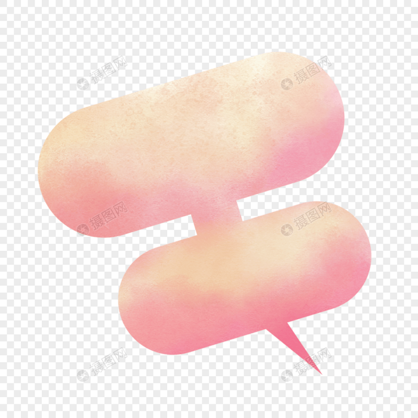 粉色双层水彩气泡对话框图片