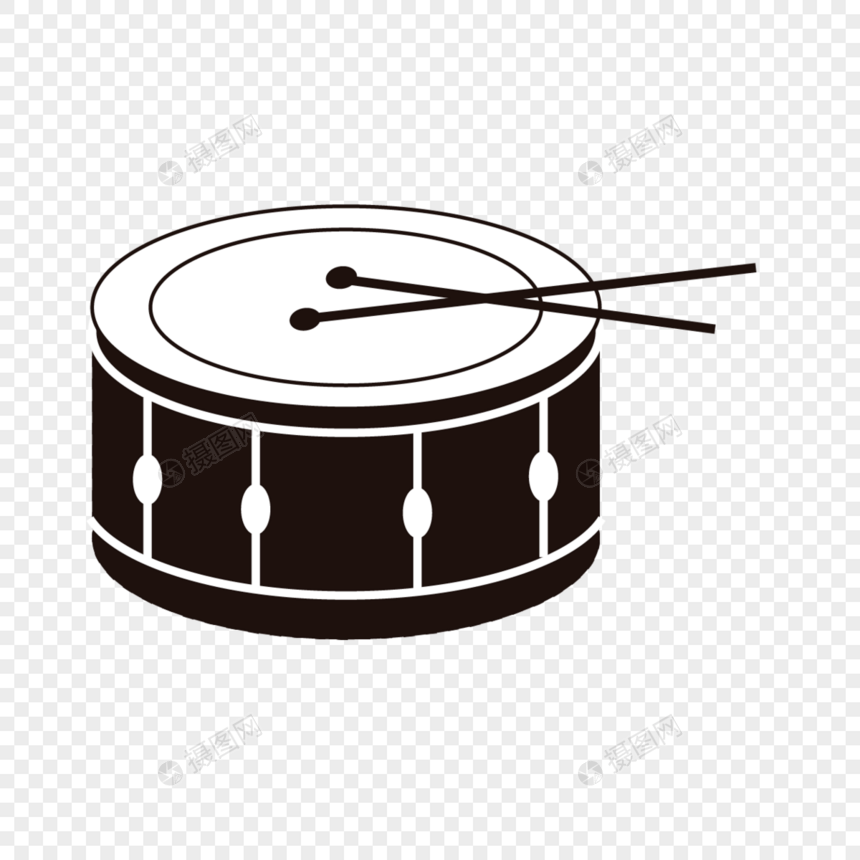 线稿音乐乐器卡通小鼓图片