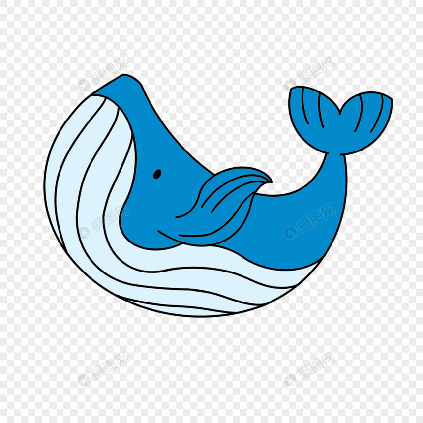 大海生物可爱卡通蓝色鲸鱼海洋图片