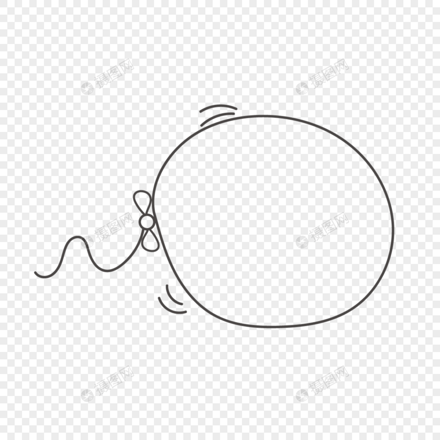 手绘卡通圆形气球对话框图片