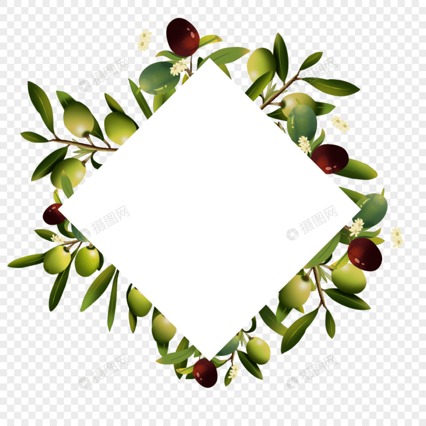 橄榄方形创意边框图片