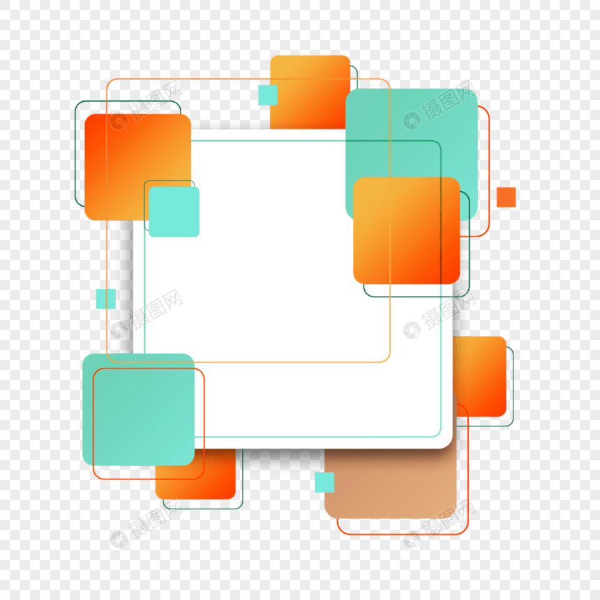抽象渐变彩色方块几何边框图片
