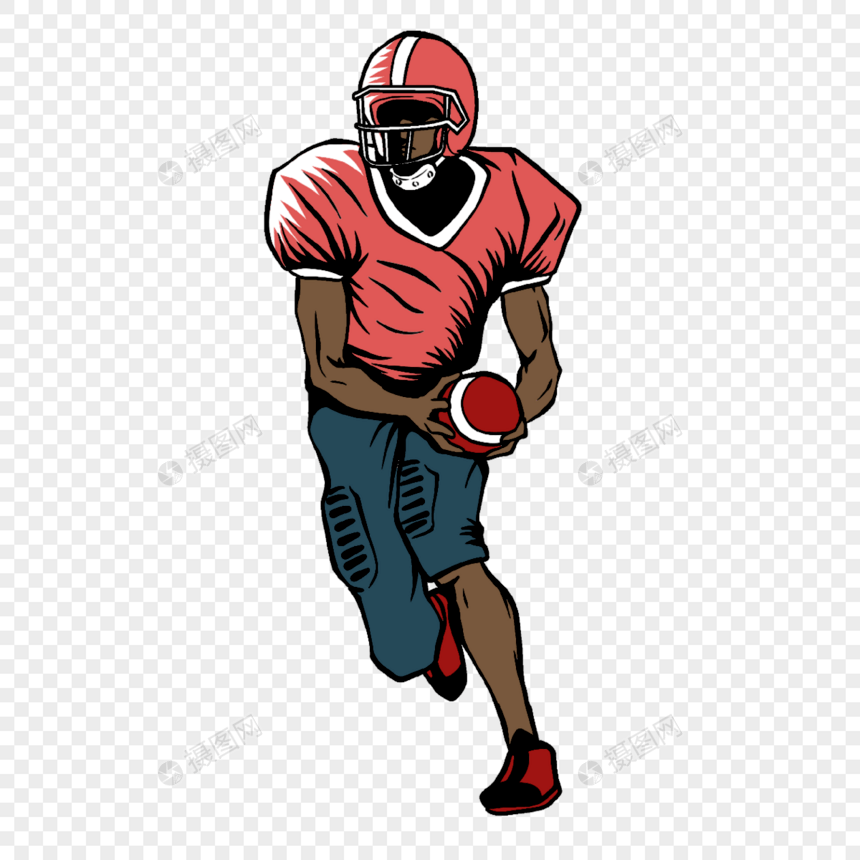 美式足球运动员波普风格红色头盔图片