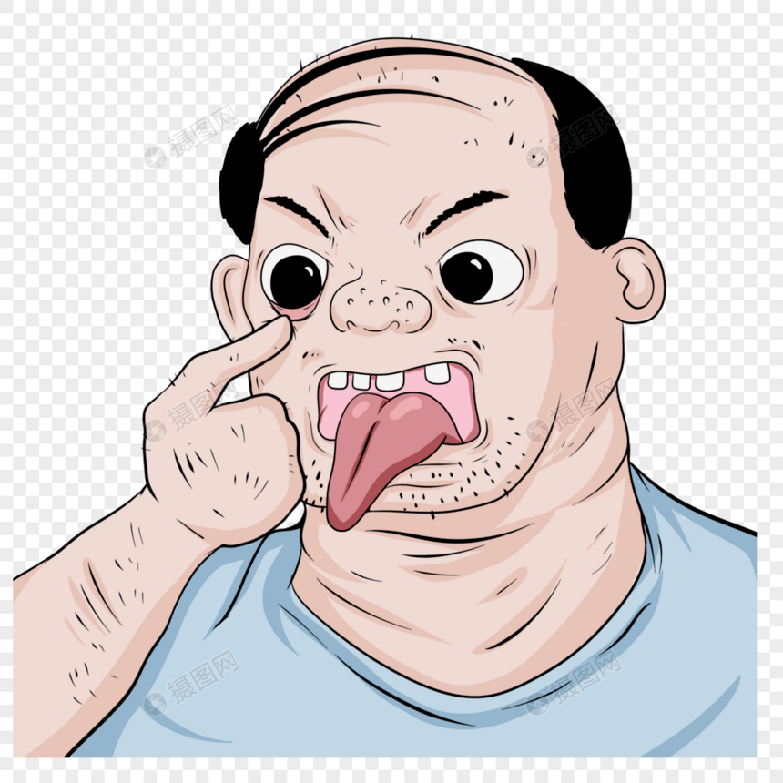 男人丑陋吐舌头卡通图片
