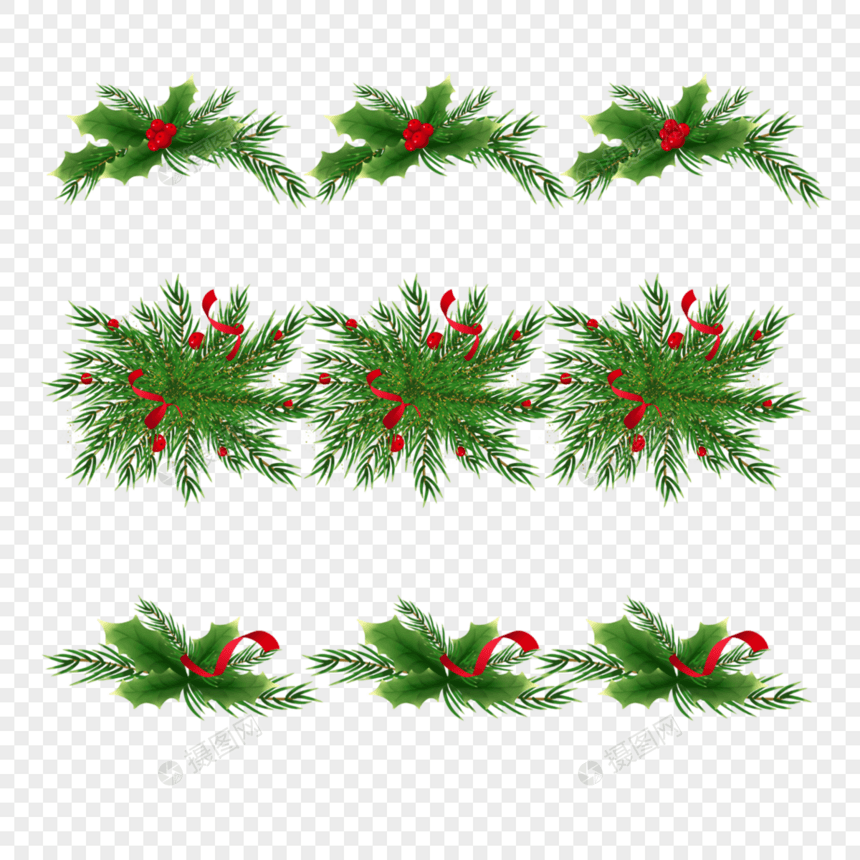 圣诞节分隔线植物绿色创意图片
