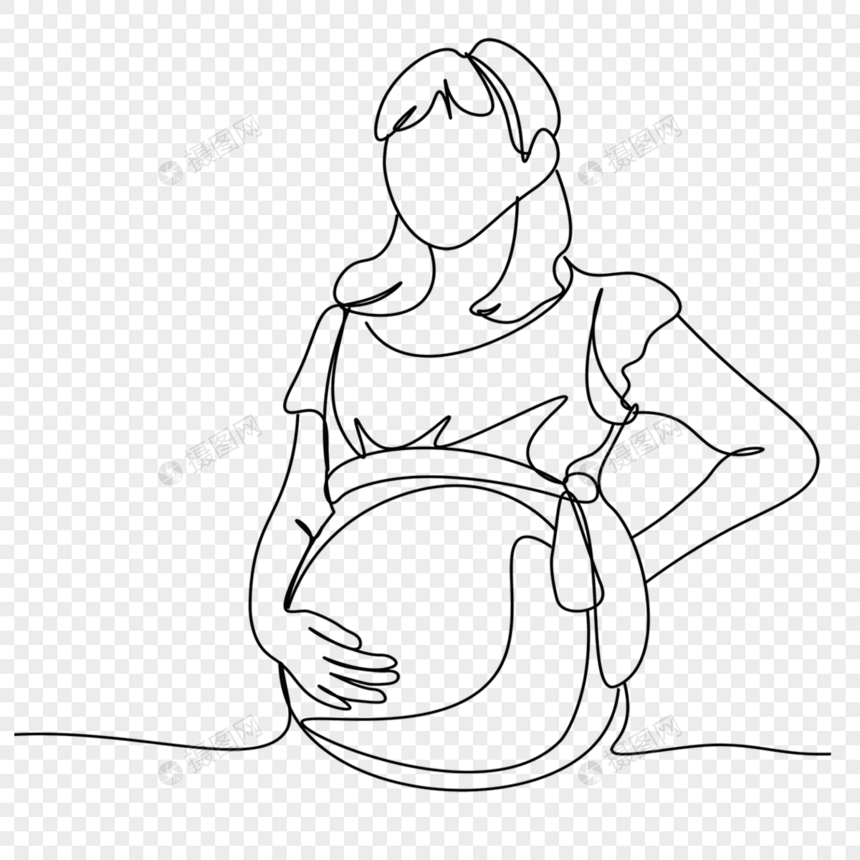 艺术线条画怀孕女人图片