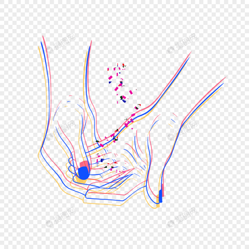 光效线条渐变故障极简艺术手势动作图片