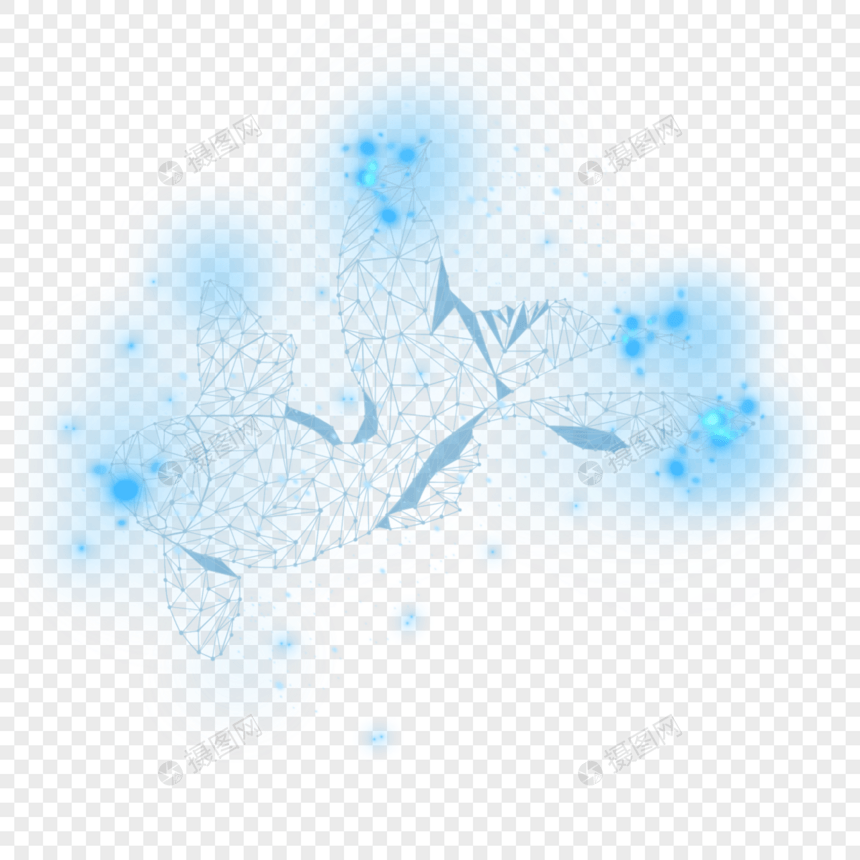 概念未来发光几何多边形鱼图片