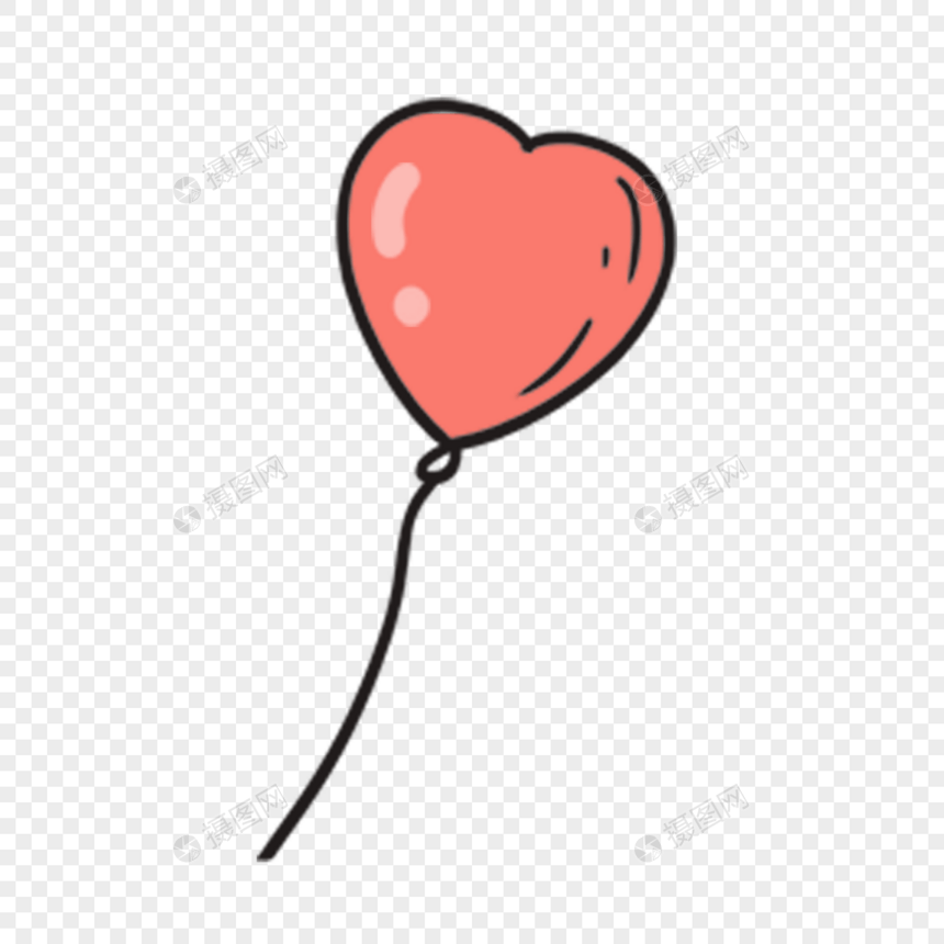 可爱心形气球装饰剪贴画图片