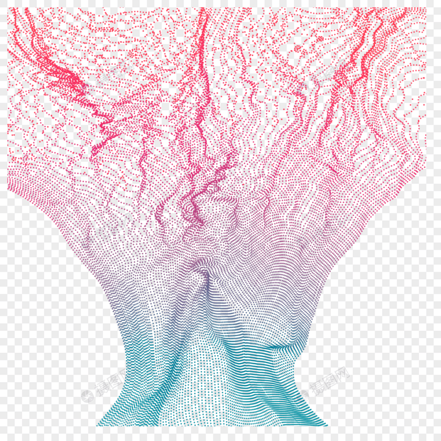 抽象撞色几何漏斗形网格图片