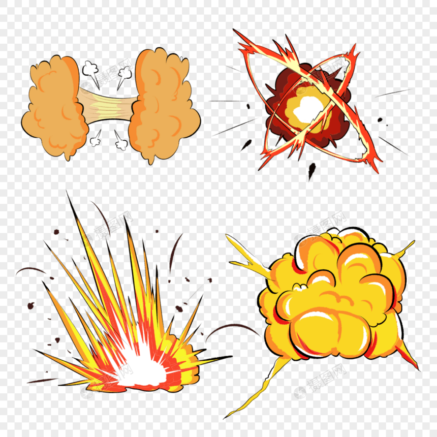 扁平风格爆炸卡通光效图片