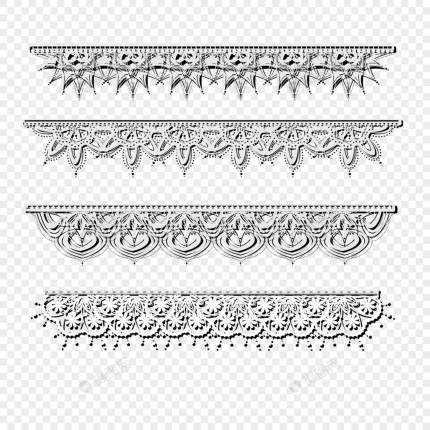 华丽纯白镂空花边组合图片