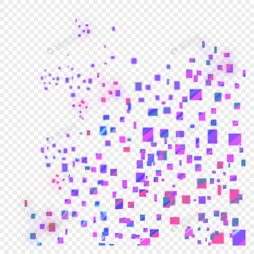 全息风格正方形纸屑图片