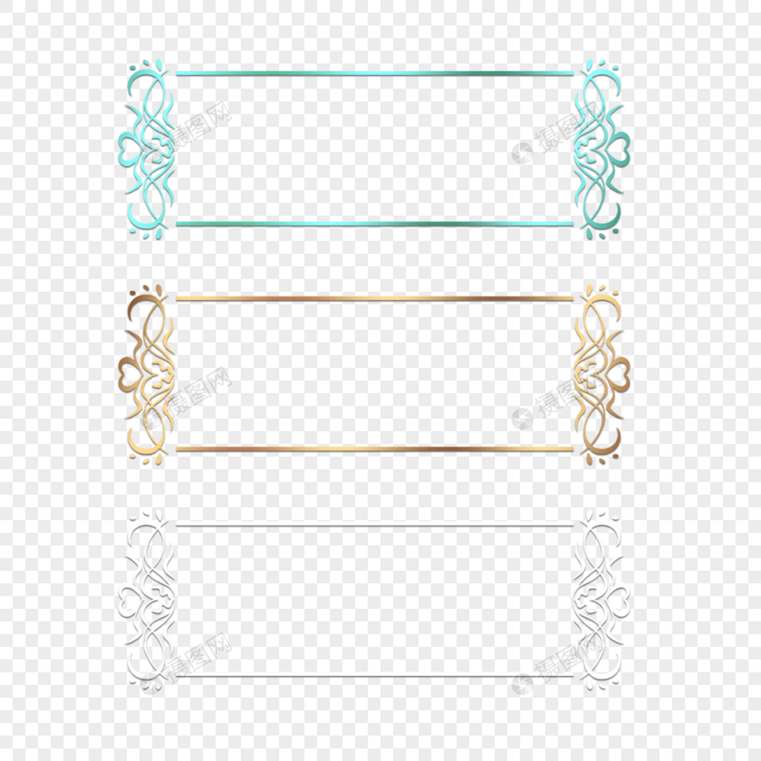金属质感花纹边框装饰图片