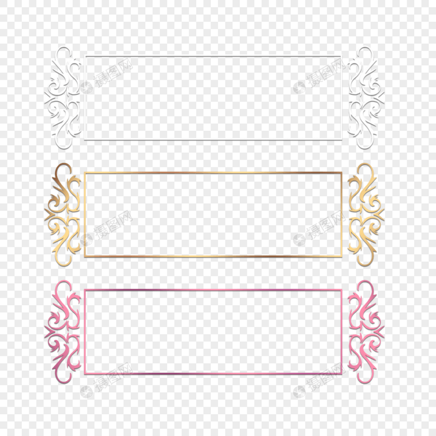 金属质感花纹边框金色花纹图片