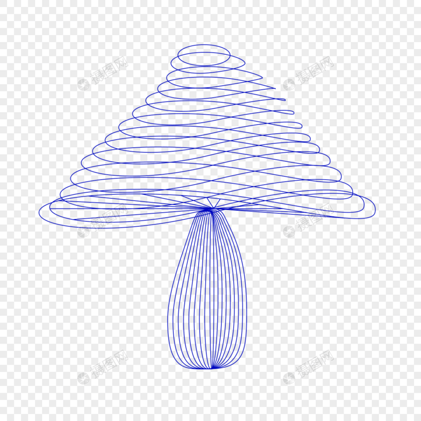 小蘑菇抽象线条几何体图片