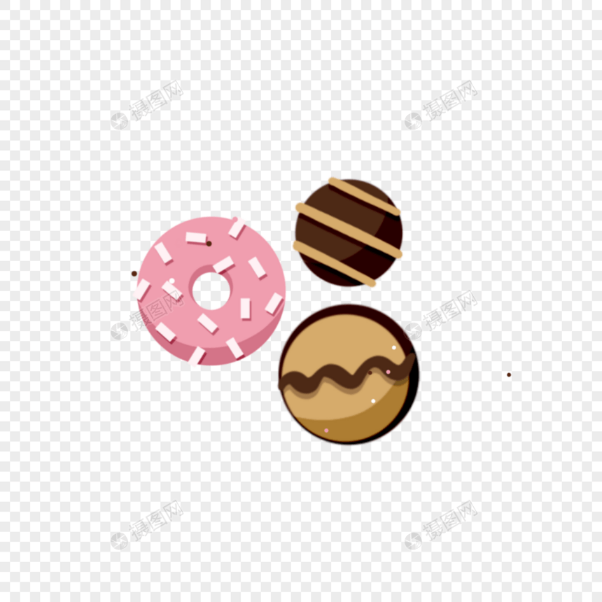 巧克力甜甜圈卡通图片