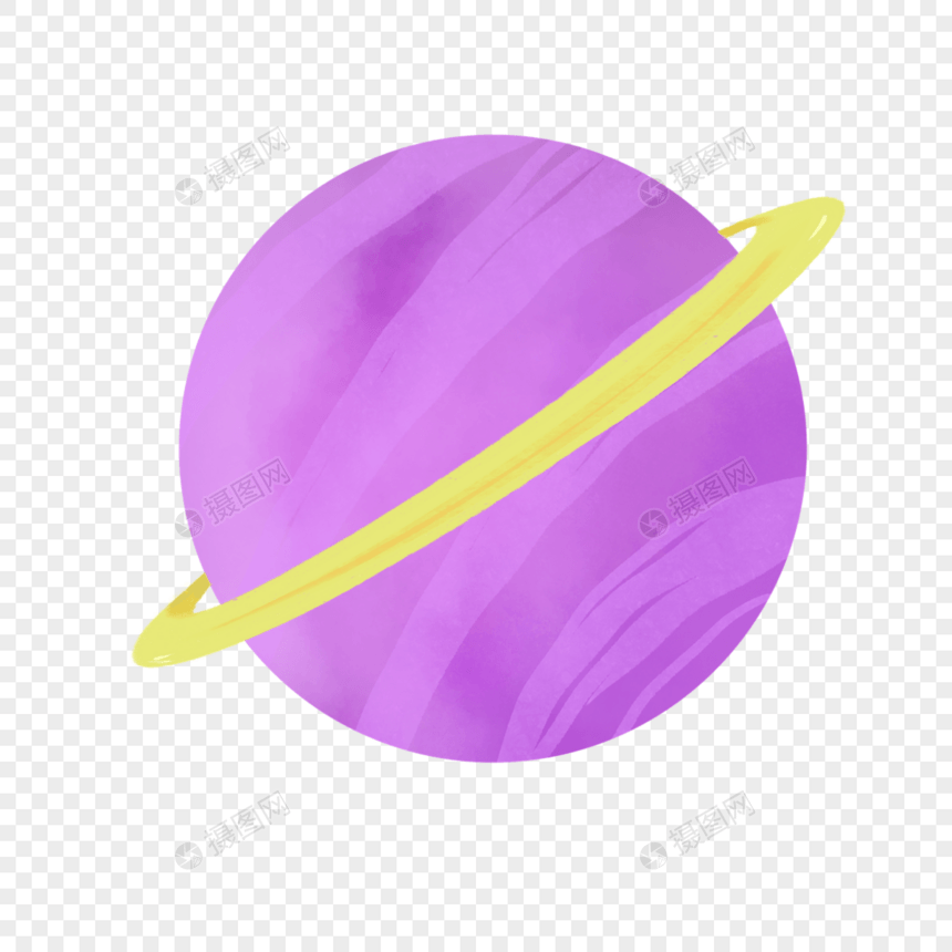 紫色水彩星球飘在宇宙星空图片