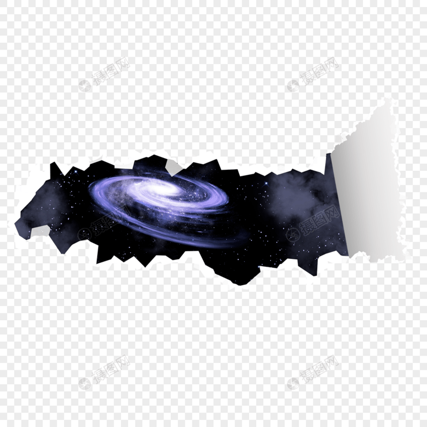 紫色宇宙夜空星系撕开纸图片