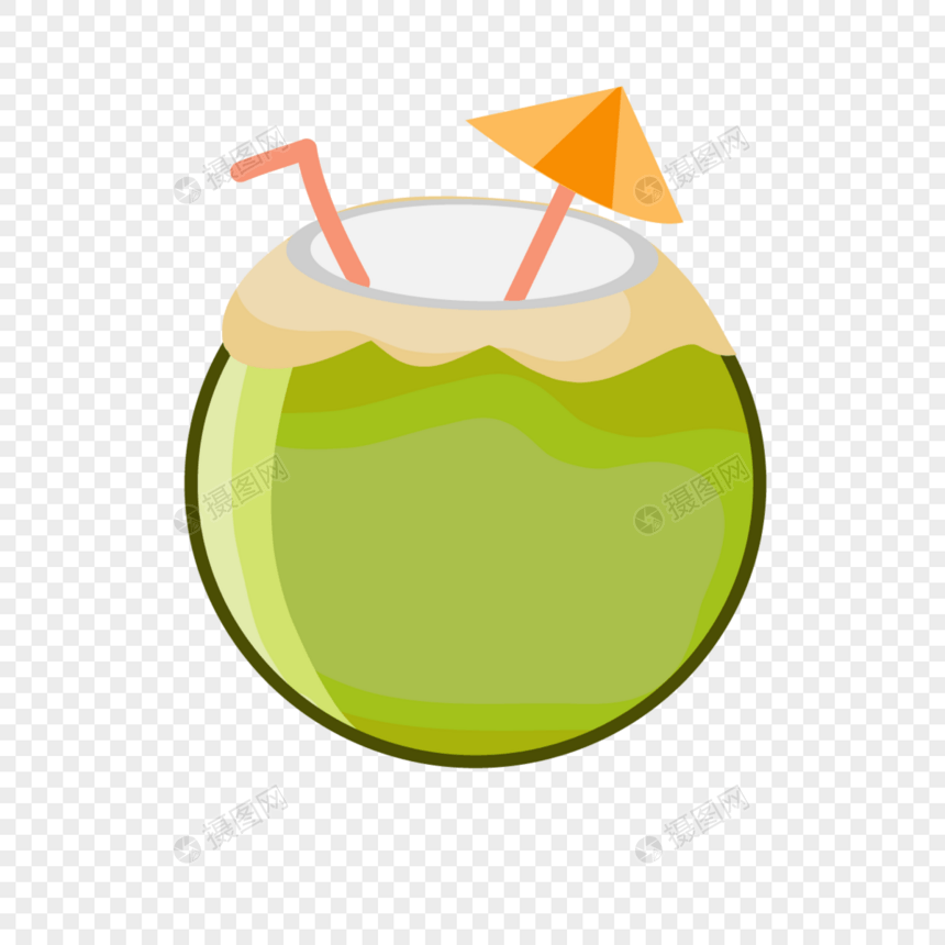椰子绿色卡通模式图片