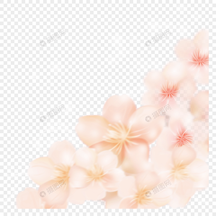 粉色浪漫花朵元素图片