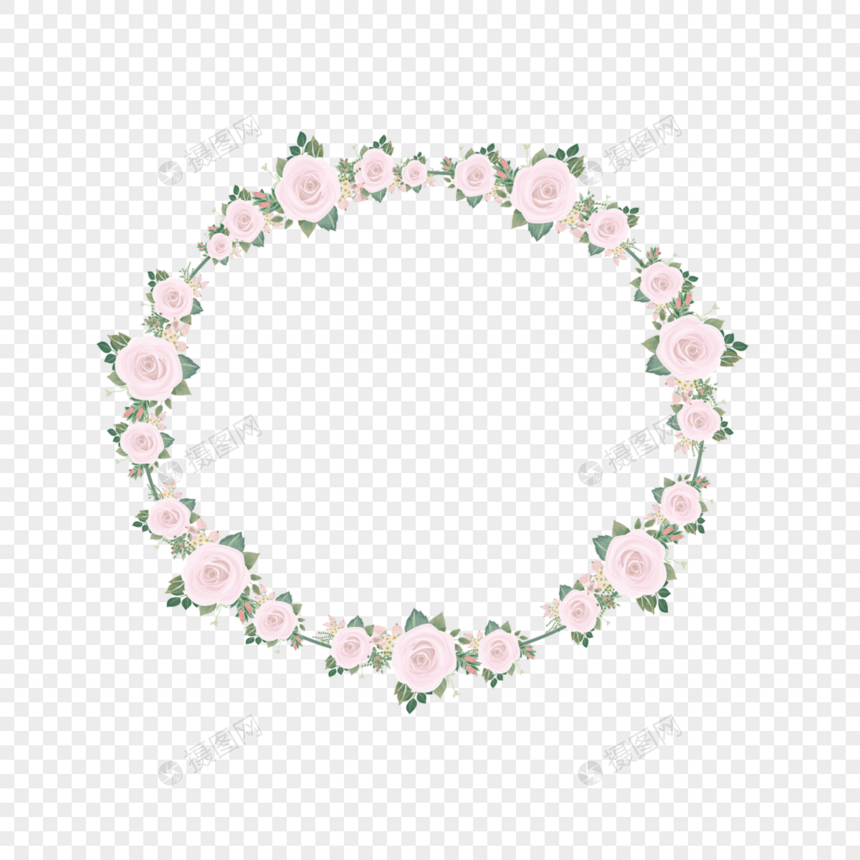 椭圆形玫瑰花边框图片