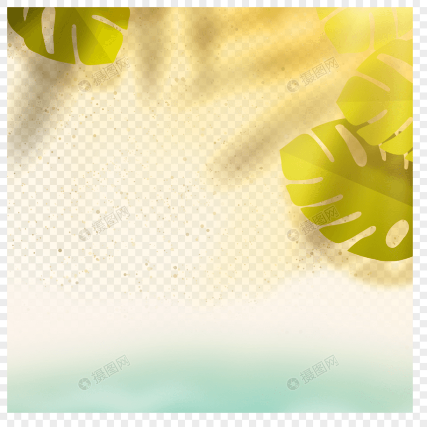 金黄色阳光下的夏季剪纸边框图片