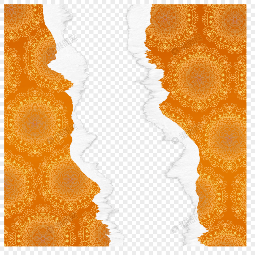 花纹撕纸复古橙色壁纸图片