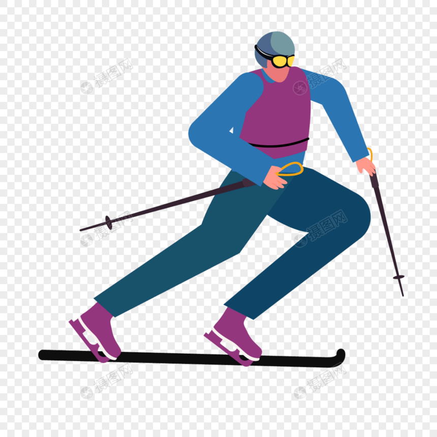 滑雪人物冬奥会运动图标图片