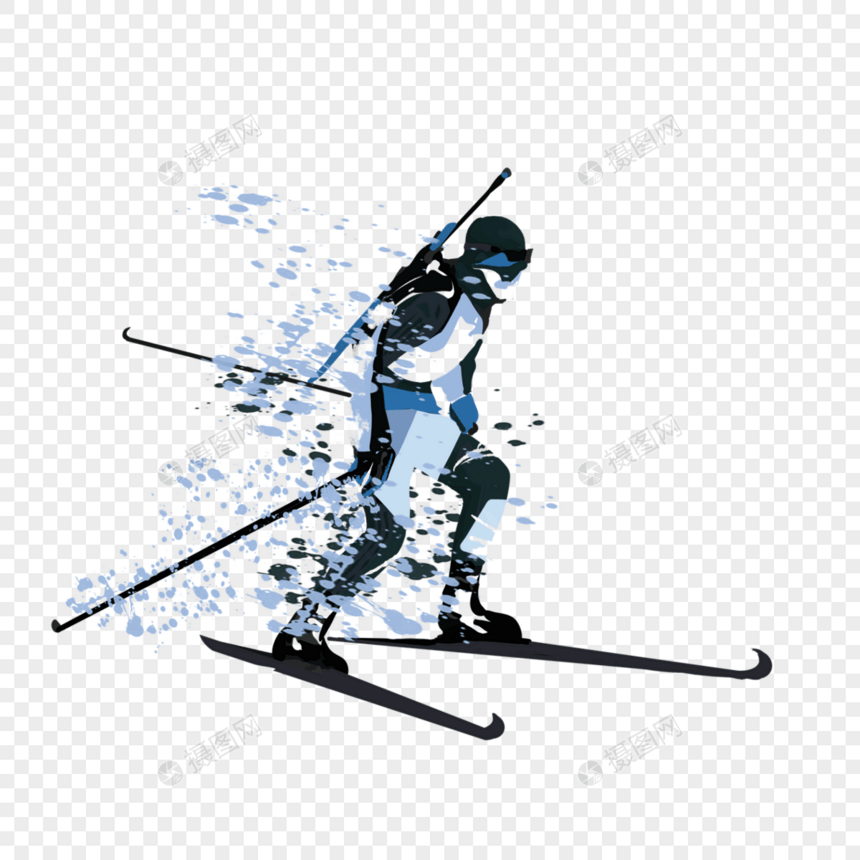 滑雪冬季两项比赛创意图片