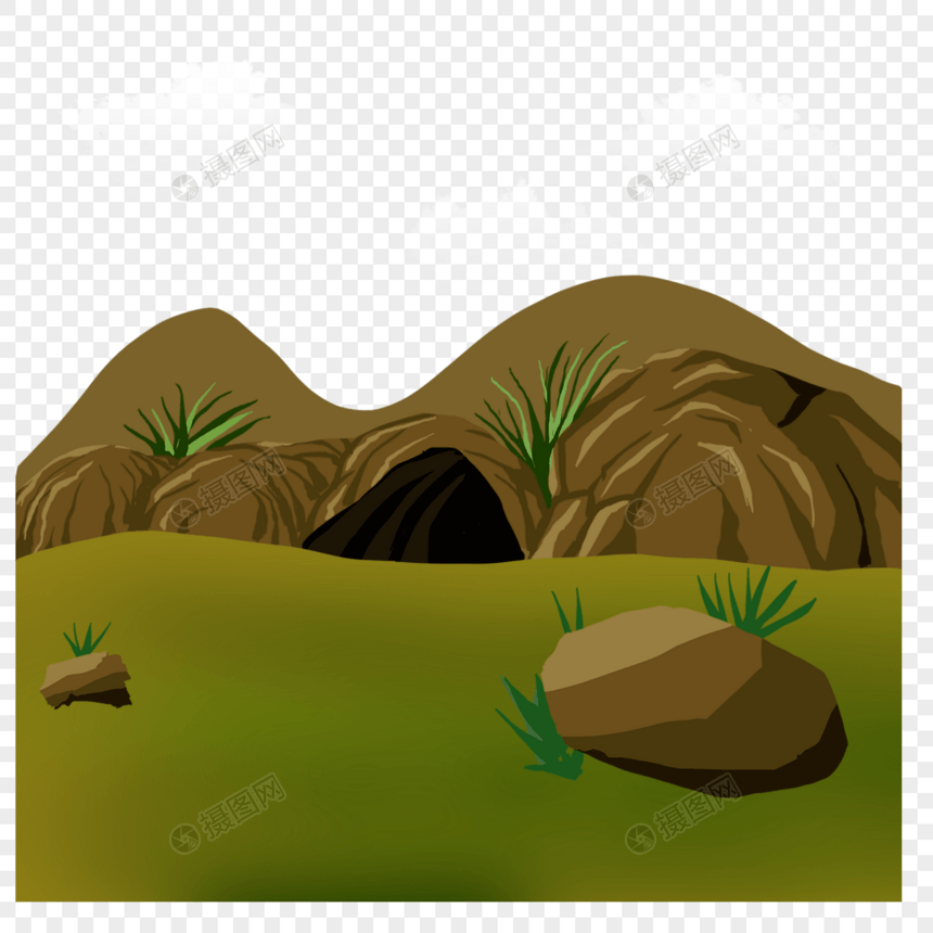 洞穴山区场景插图图片