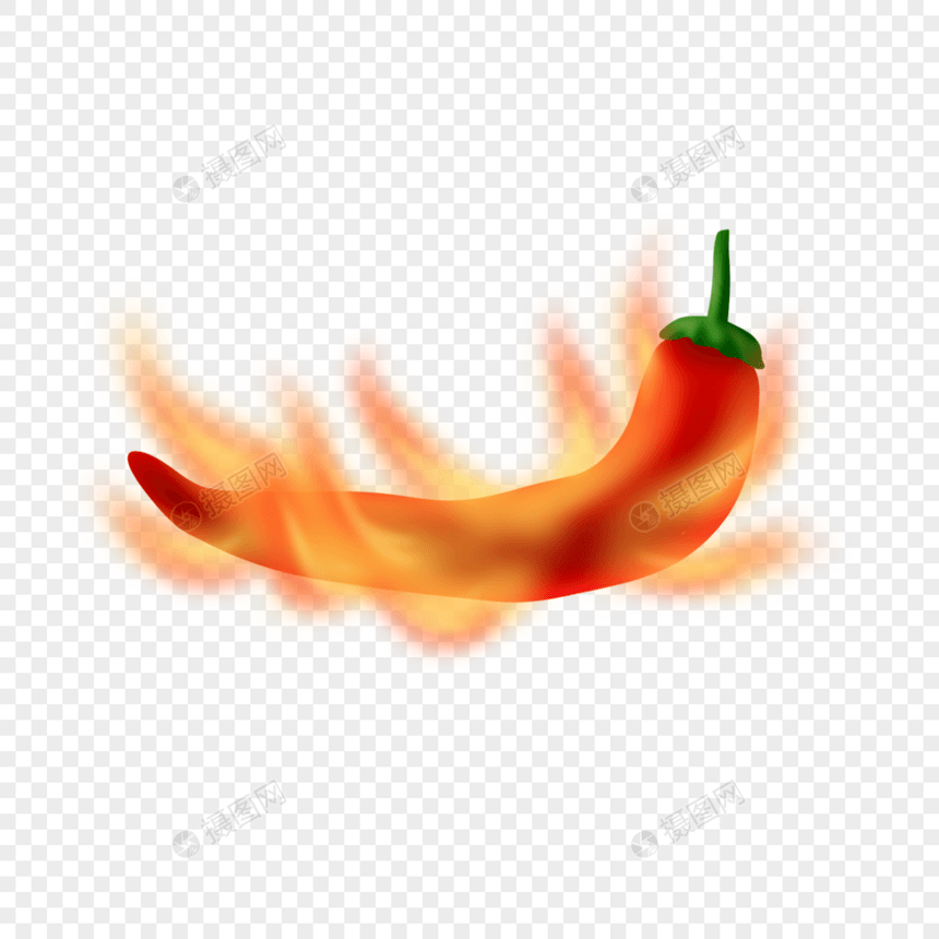 辣椒火焰燃烧写实红色食物图片