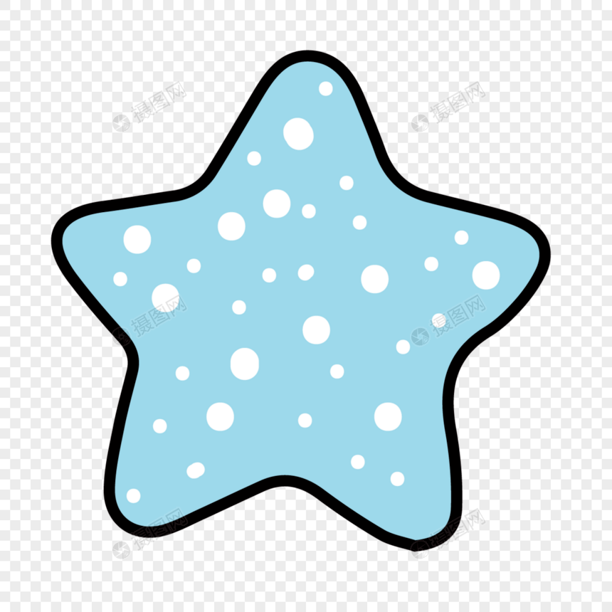 星星贴纸斑点蓝色卡通图片图片