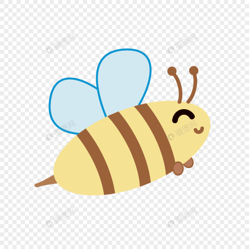 蜜蜂翅膀黄色条纹卡通动物图片图片
