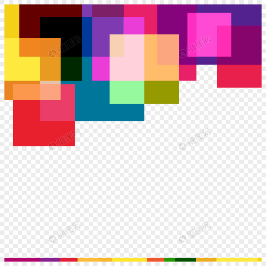 商务科技抽象彩色色块装饰边框图片