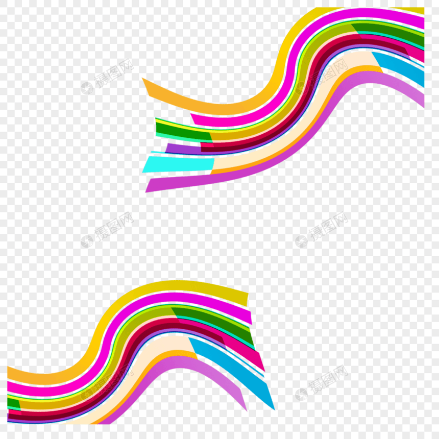 商务科技彩虹色抽象条纹边框图片