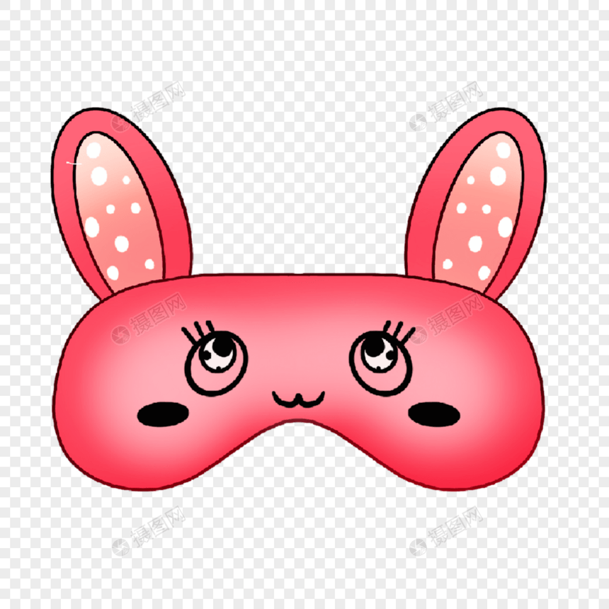 睡眠眼罩可爱淡红色小兔子图片