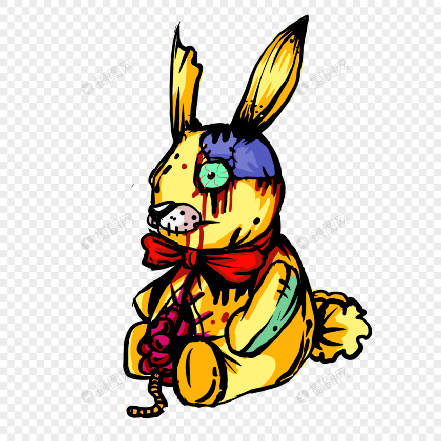 兔子僵尸玩具卡通图片