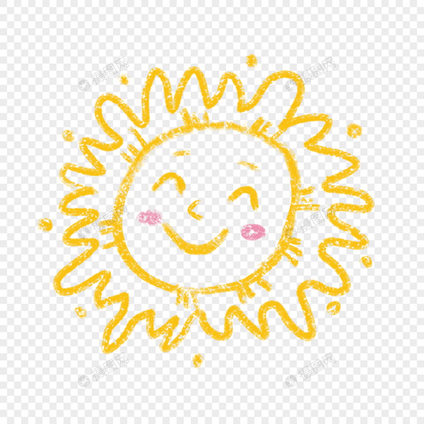 微笑的表情卡通涂鸦太阳图片