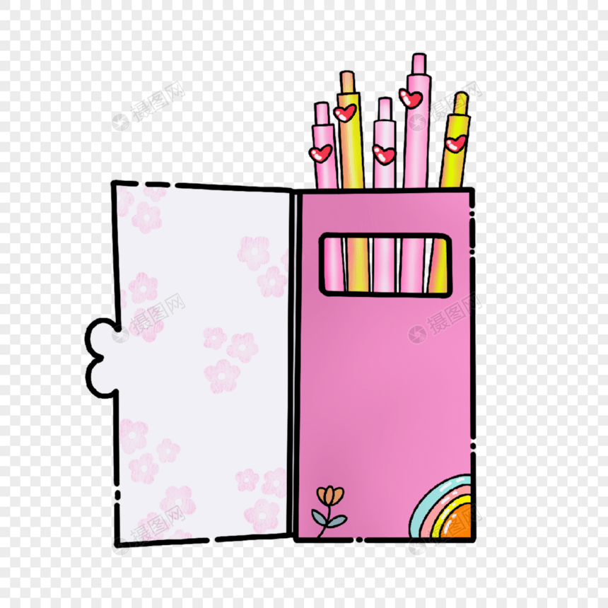 卡通文具紫粉色铅笔盒图片