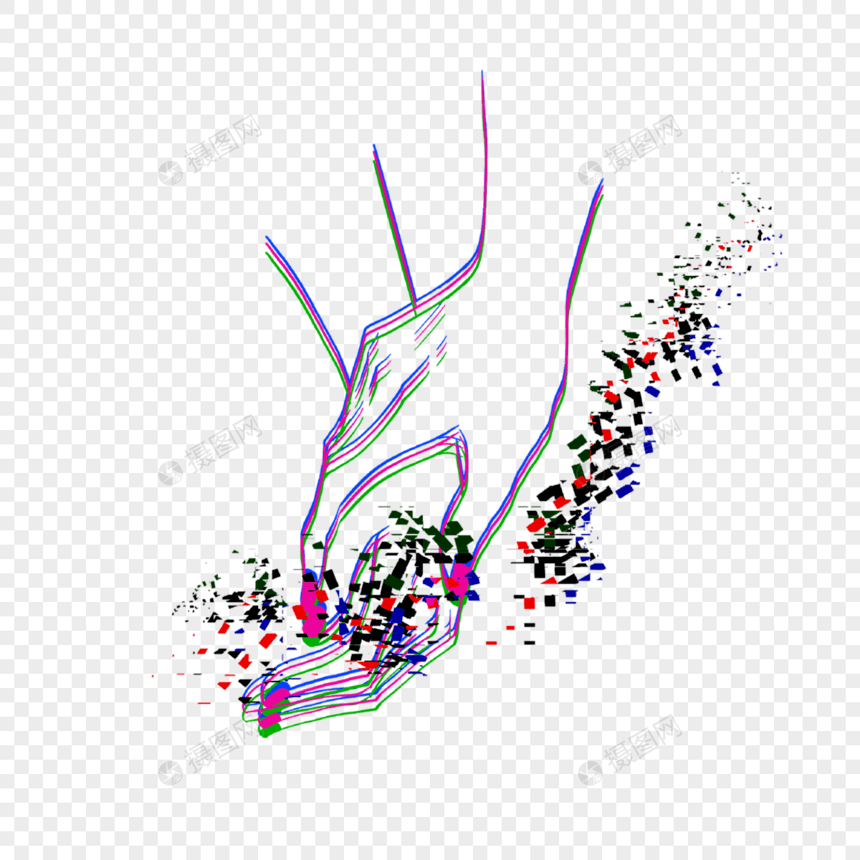 渐变故障手势极简艺术线条光效图片