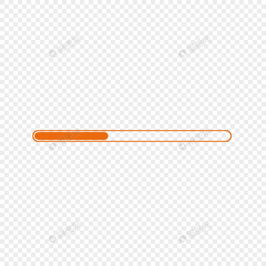 橙色纯色进度条页面等待图标标签图片