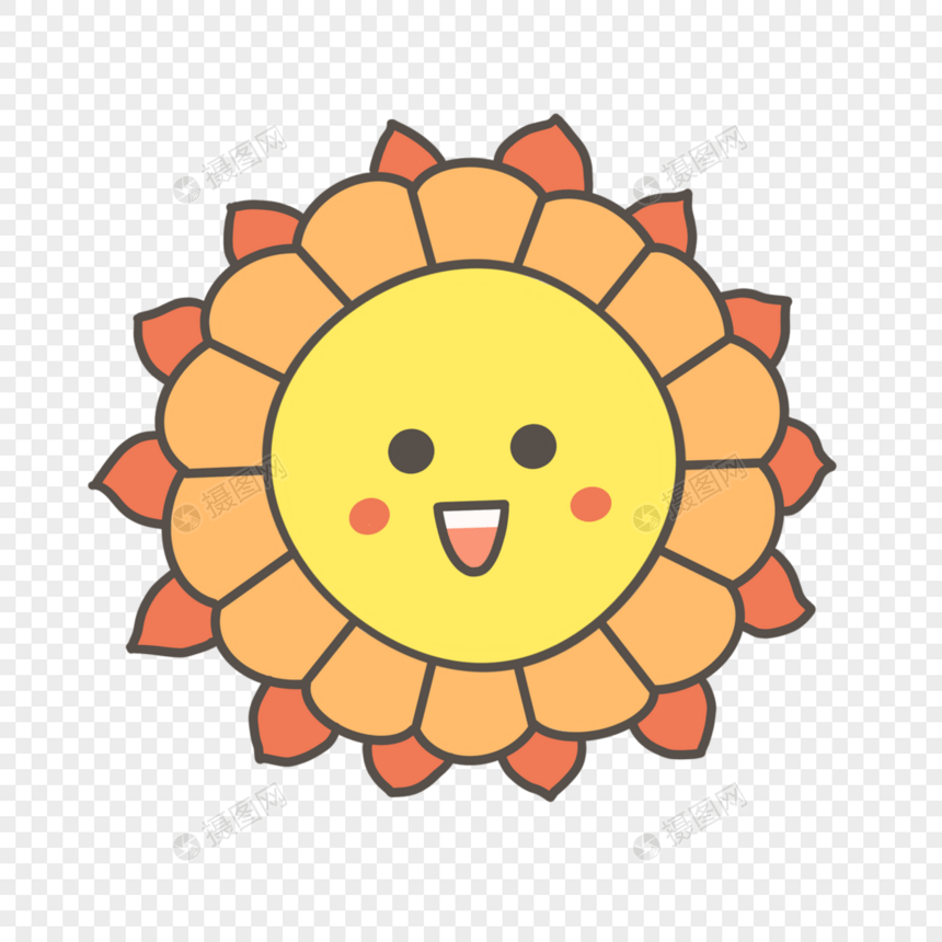 可爱笑脸花朵造型卡通太阳图片