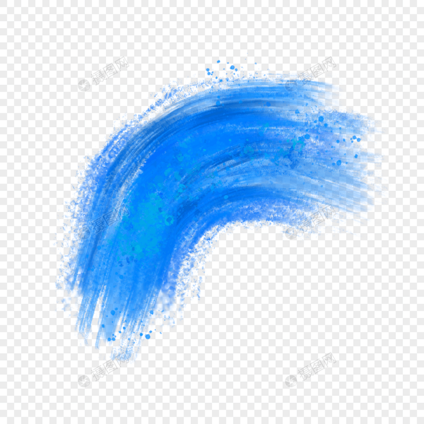 蓝色拱形水彩笔刷图片